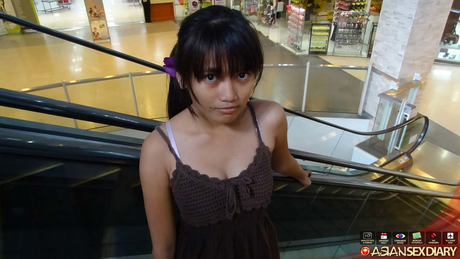 Asian first timer Menchie hairy pussy